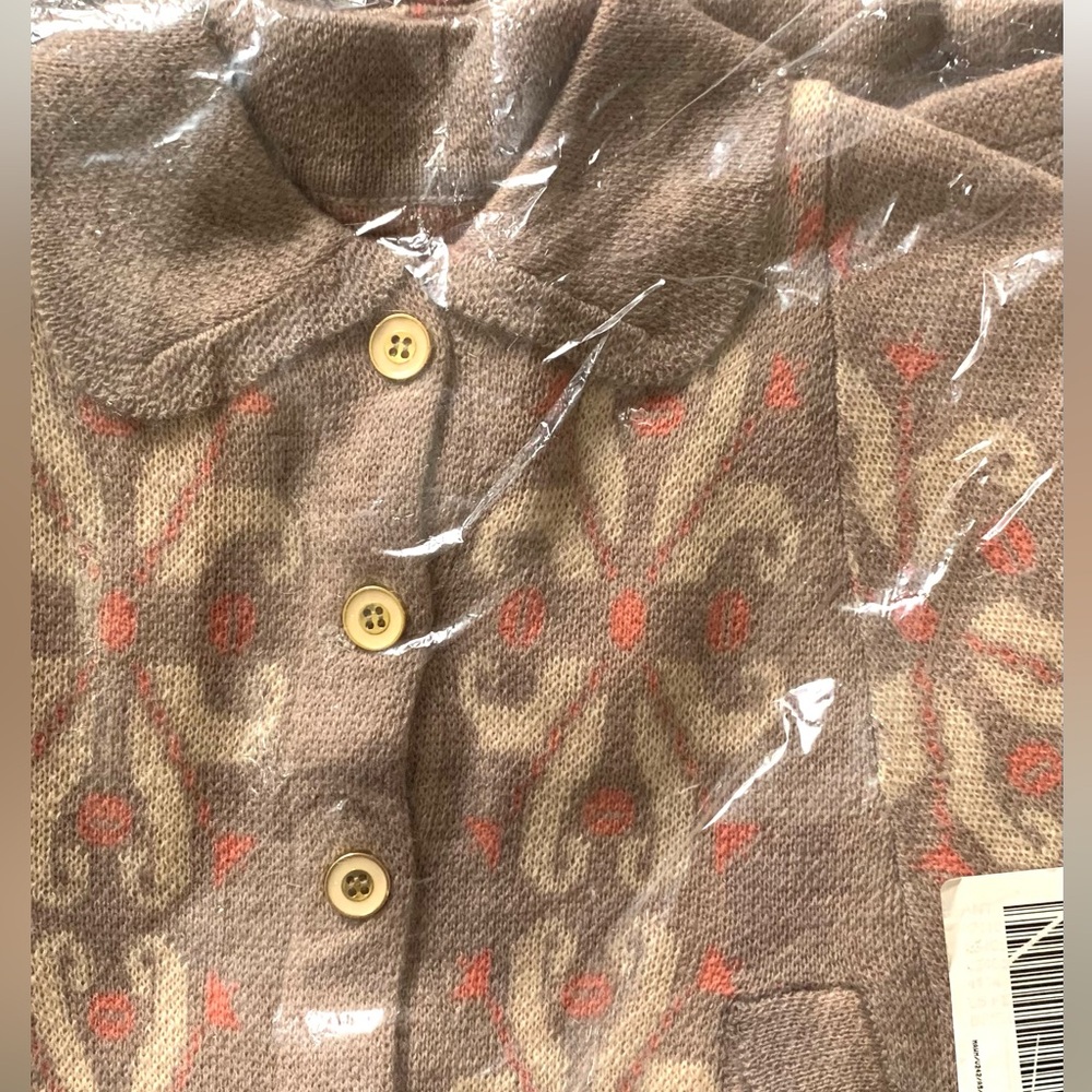 Anthropologie Cape M MADCHEN FLOWERING POMPONA Sweater Poncho Collar Wool NWT - Picture 5 of 5